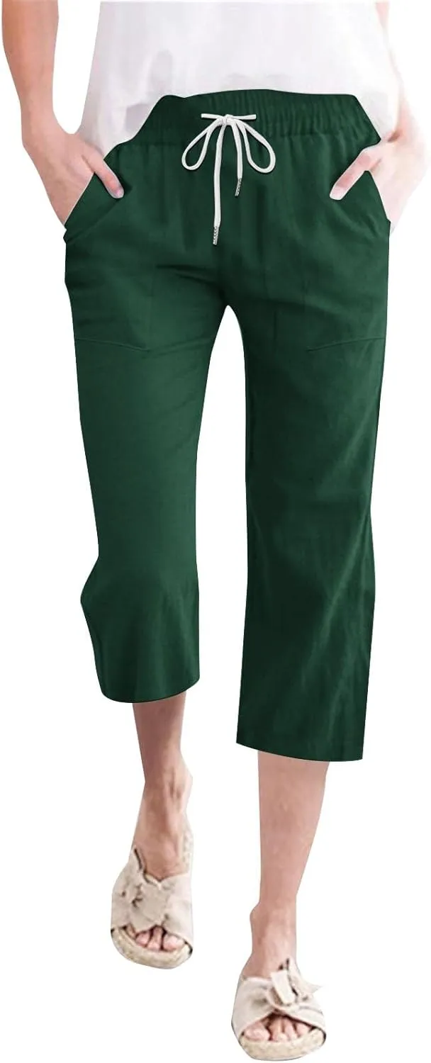 Comfortable Drawstring Pants for Women Elastic Waist Home Daily Wear Legging Office Work Regular Relax Casual Trouser