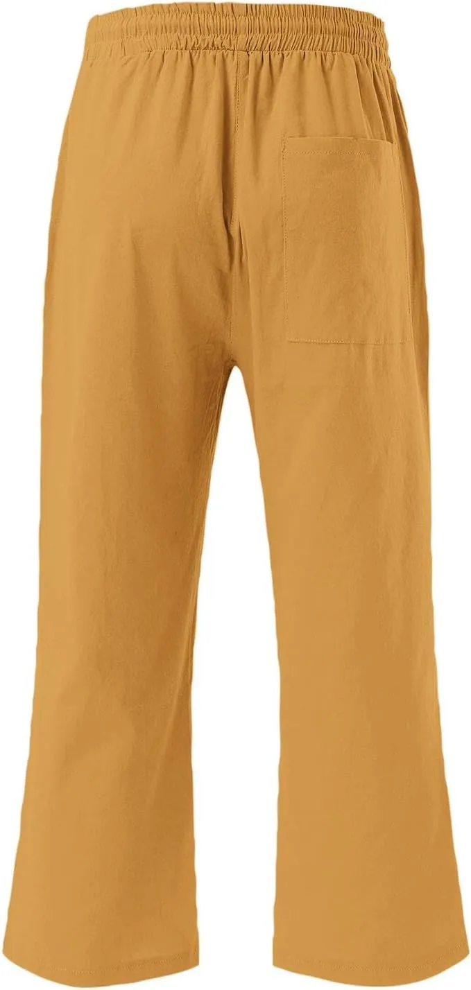 Comfortable Drawstring Pants for Women Elastic Waist Home Daily Wear Legging Office Work Regular Relax Casual Trouser