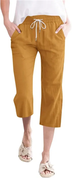 Comfortable Drawstring Pants for Women Elastic Waist Home Daily Wear Legging Office Work Regular Relax Casual Trouser