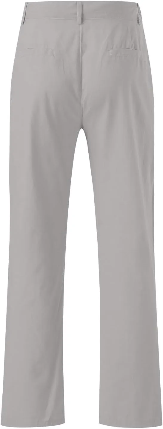 Cotton Linen Pants for Men 2025 Straight Legs Summer Beach Trousers Casual Baggy Loose Fit Yoga Pants with Pocket