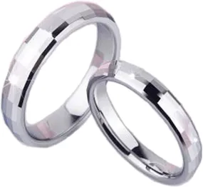 Couple Rings Silver Tungsten Rings, Couples Rings Square