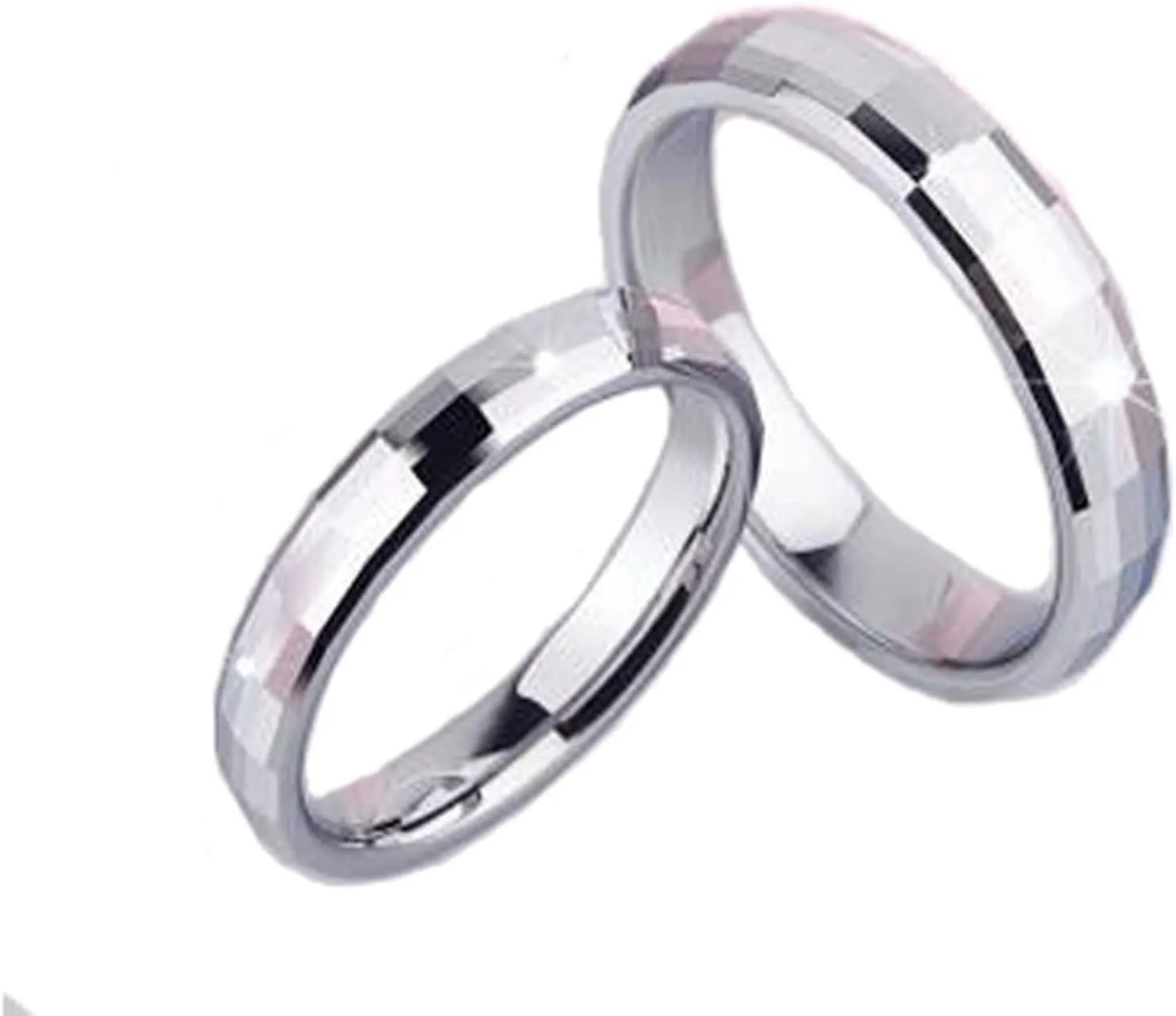 Couple Rings Silver Tungsten Rings, Couples Rings Square