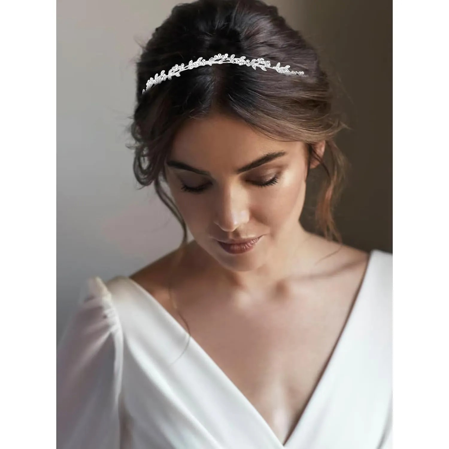 CUBACO Sliver Wedding Rhinestone Headbands for Women,Wedding Headpiece for Bride Bridal Hair Accessories Tiara Crown for Girl Hair Accessories (C, One Size of All)