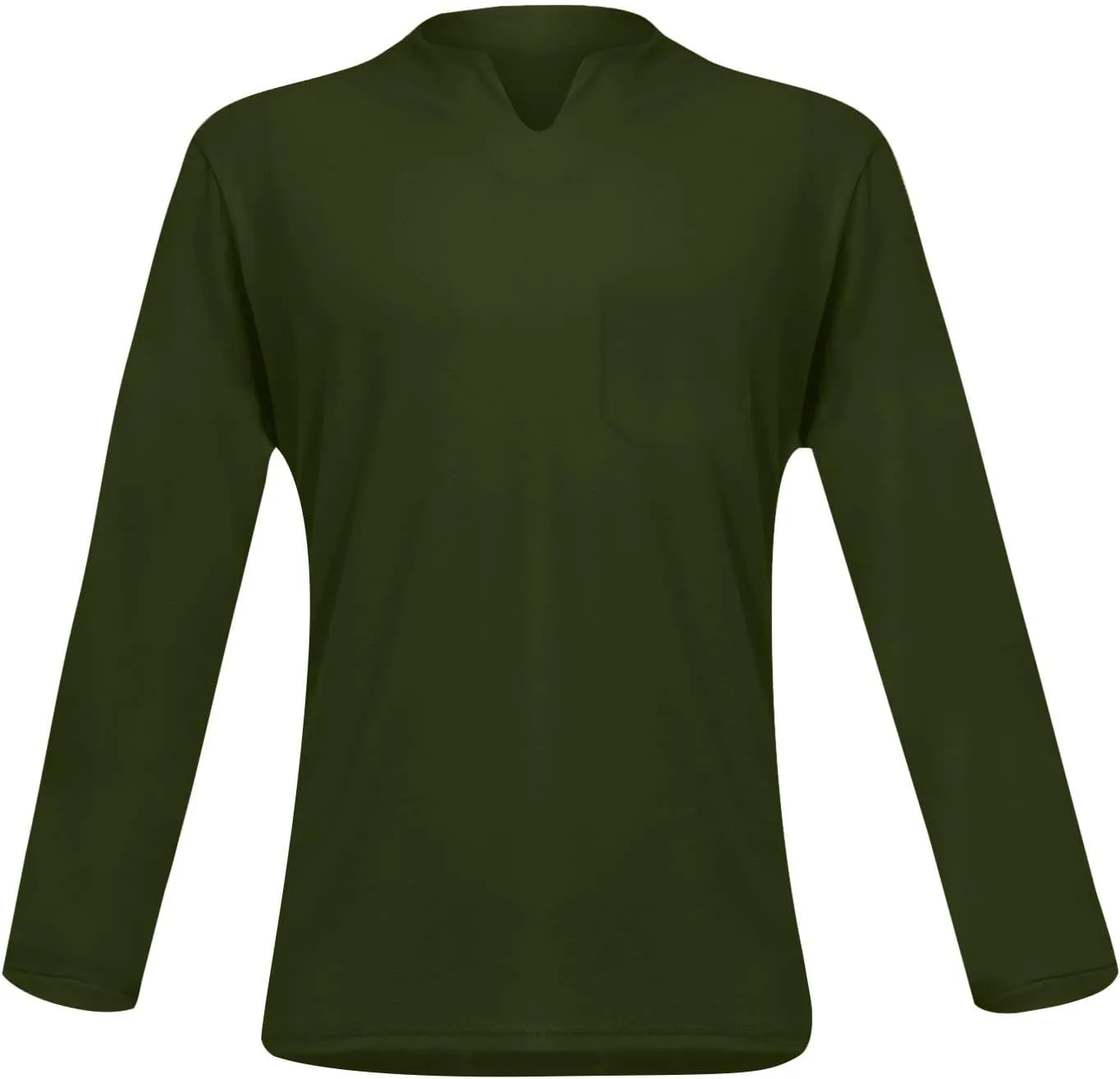 Cute Long Sleeve Shirt Casual Solid Color V-Neck Gentleman's Business Long Sleeve T-Shirt V Neck Undershirts for Men