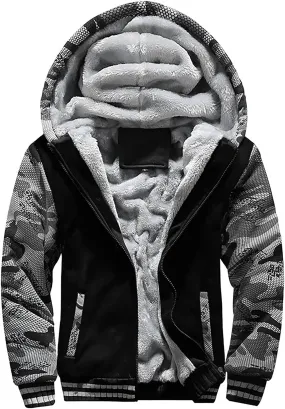 DuDubaby Men's Autumn and Winter Color Loose Casual Plush Jacket