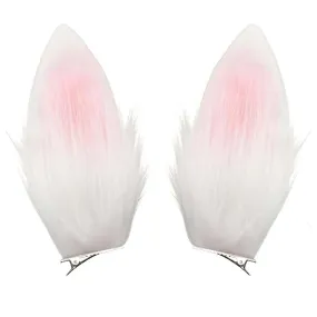 Easter Bunny Ear Hair Clip for Women Girls Men Halloween Rabbit Costume Hair Accessories 2pcs Christmas Ear Hair Clip Hairpin TSFJ37 (White)