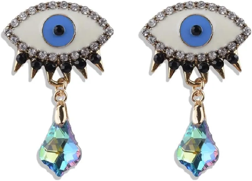 Evil Eye Earrings for Women, Eye Teardrop Earrings, Devil Eye Dangle Earring Hypoallergenic, Bohemian Eyes Drop Earring, Cute Eye earrings Studs, Teardrop Eye Jewelry