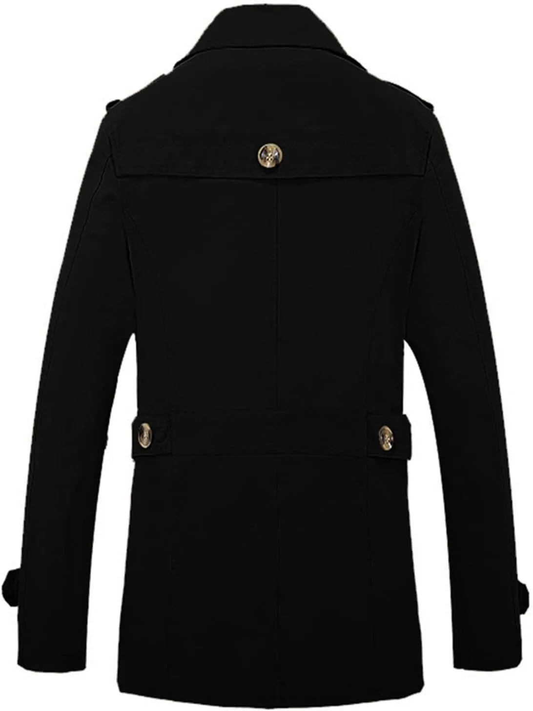 Fall Winter Long Coats for Men's Trendy Solid Windbreaker Turn-down Jacket Warm Windproof Cardigan Overwear