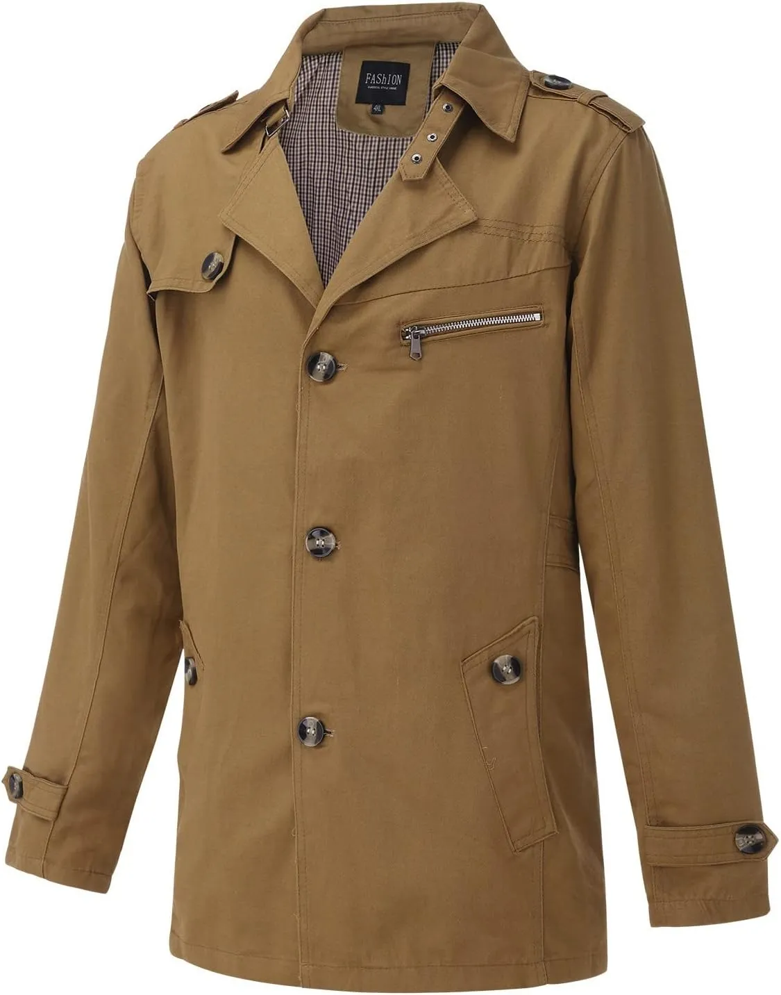 Fall Winter Long Coats for Men's Trendy Solid Windbreaker Turn-down Jacket Warm Windproof Cardigan Overwear