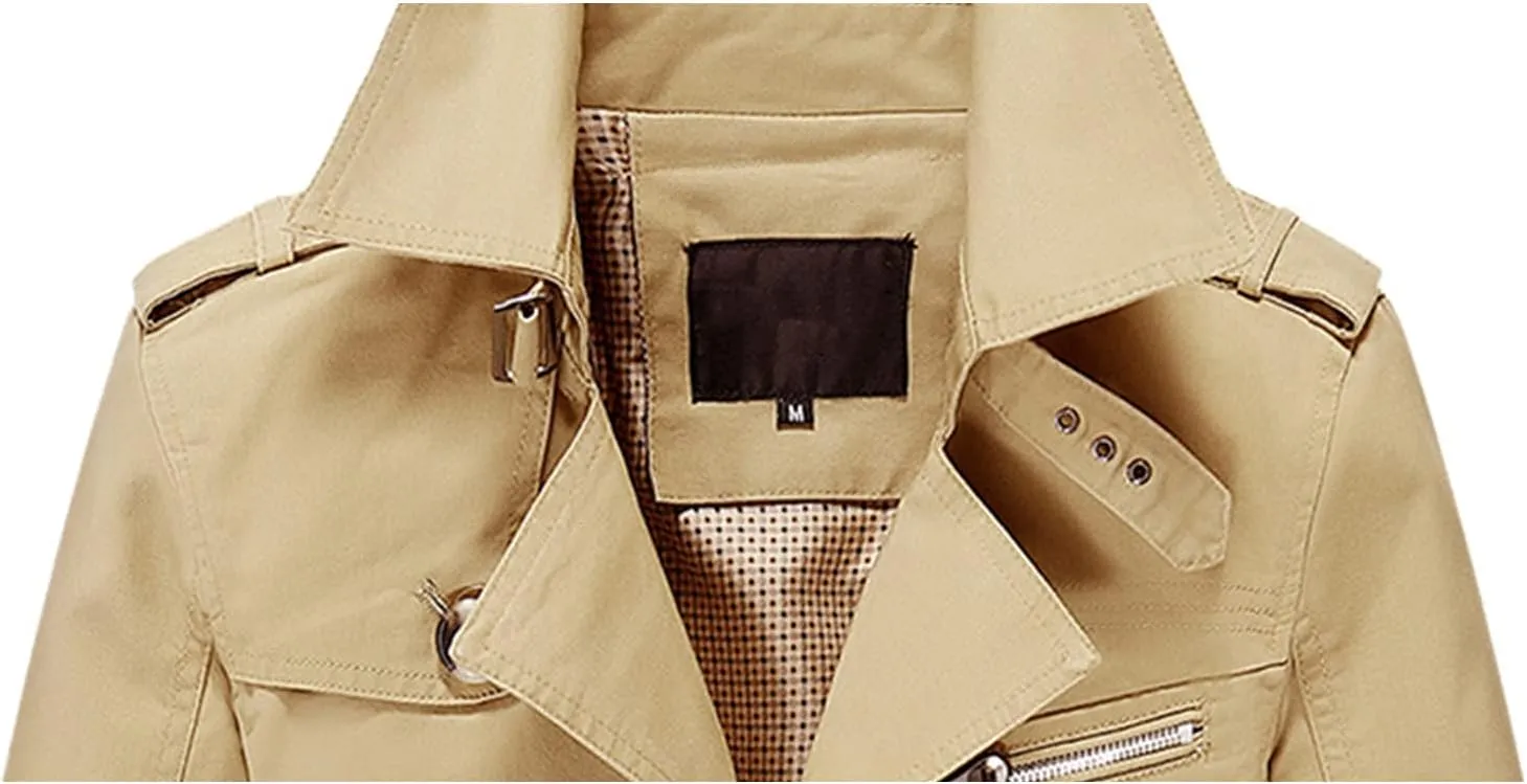 Fall Winter Long Coats for Men's Trendy Solid Windbreaker Turn-down Jacket Warm Windproof Cardigan Overwear