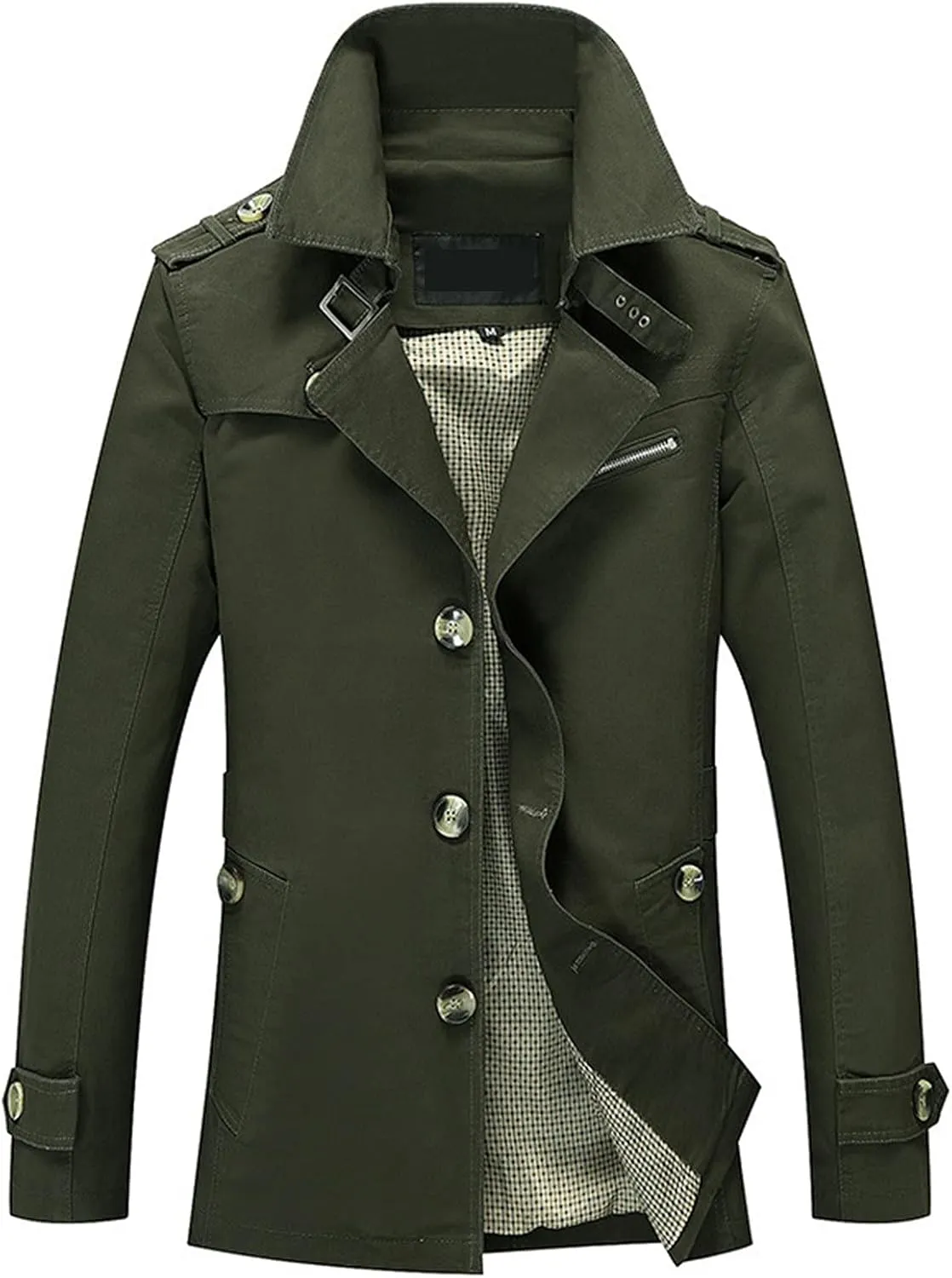 Fall Winter Long Coats for Men's Trendy Solid Windbreaker Turn-down Jacket Warm Windproof Cardigan Overwear