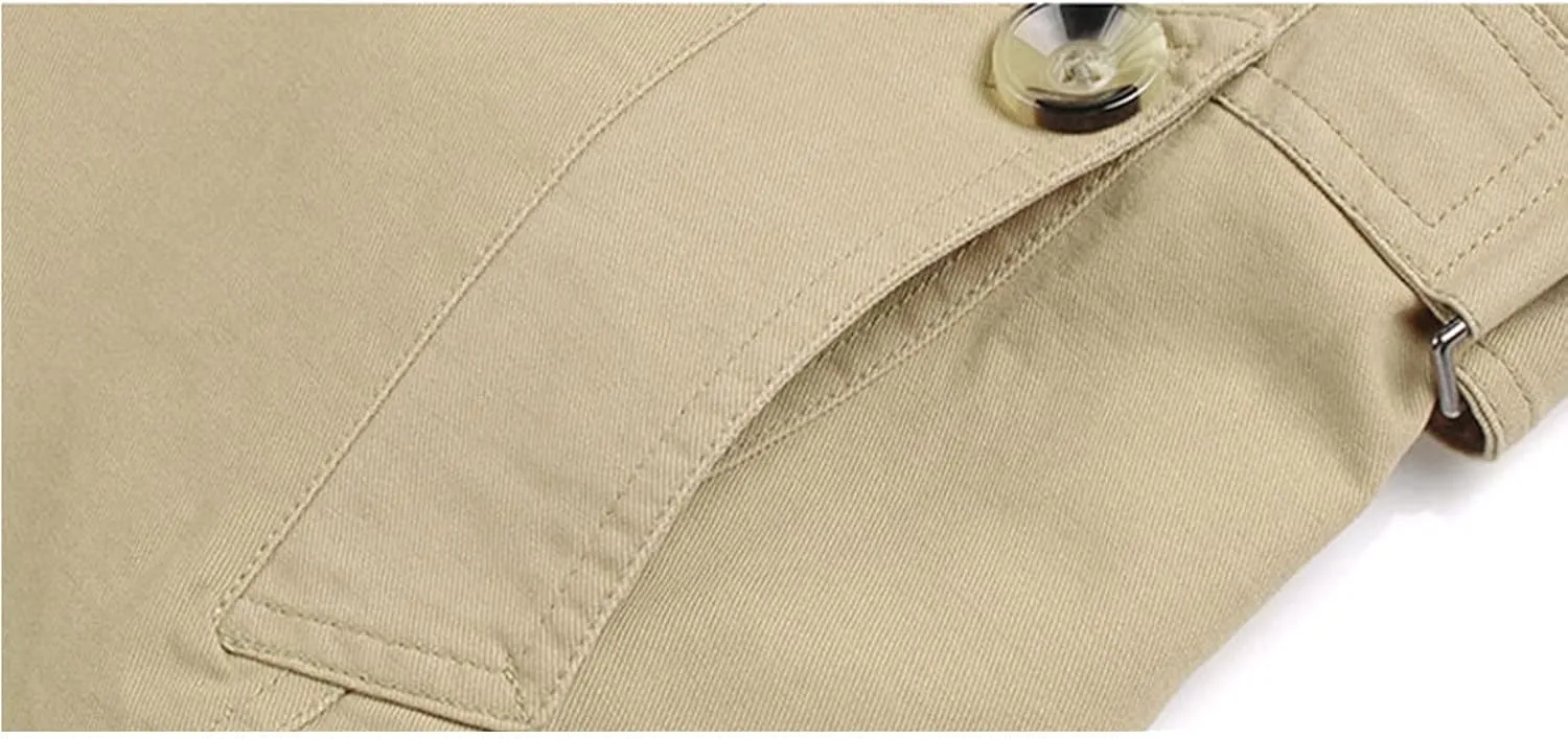 Fall Winter Long Coats for Men's Trendy Solid Windbreaker Turn-down Jacket Warm Windproof Cardigan Overwear
