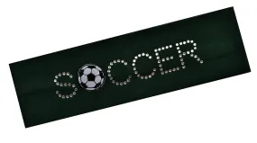 Funny Girl Designs SOCCER BALL Rhinestone Cotton Stretch Headband for Girls, Teens and Adults Soccer Team Gifts (Hunter Green)