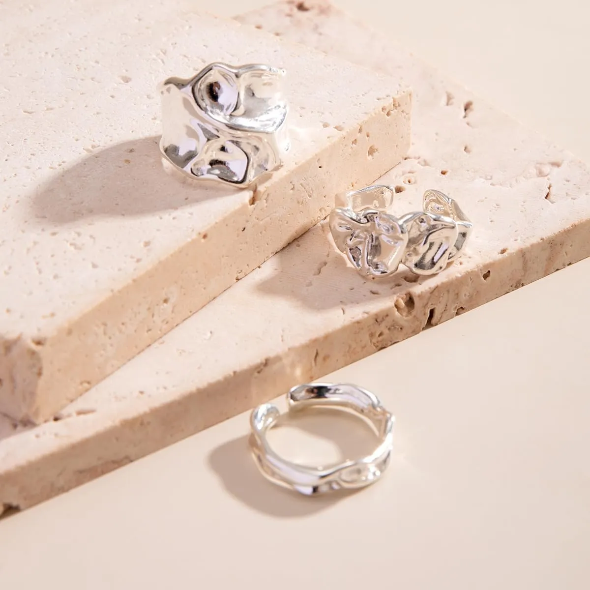 Gold Chunky Rings for Women Gold/Silver Chunky Rings Set Statement Rings Stackable Rings Set Trendy Knuckle Rings Set Rings Pack Jewelry