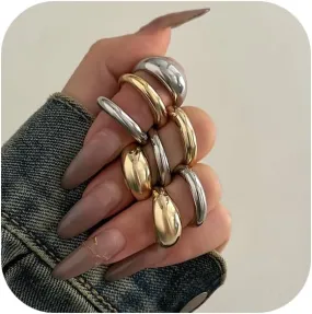 Gold Chunky Rings for Women Gold/Silver Chunky Rings Set Statement Rings Stackable Rings Set Trendy Knuckle Rings Set Rings Pack Jewelry