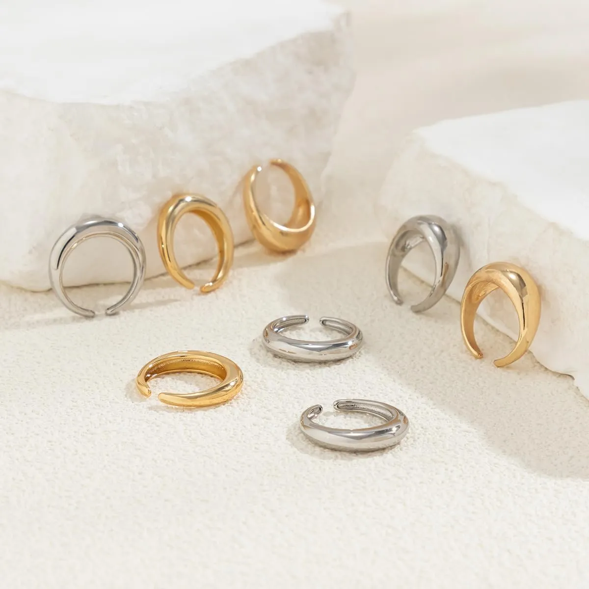 Gold Chunky Rings for Women Gold/Silver Chunky Rings Set Statement Rings Stackable Rings Set Trendy Knuckle Rings Set Rings Pack Jewelry
