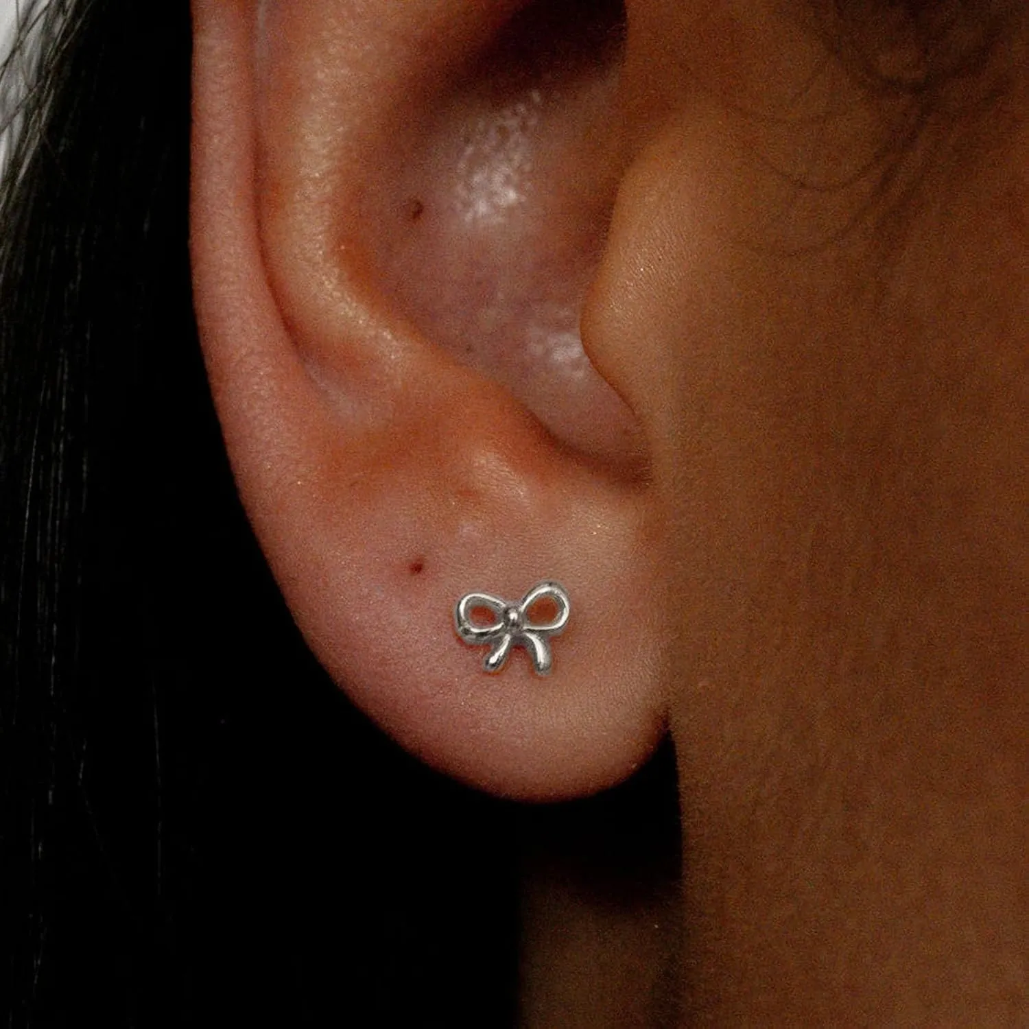 Gold Silver Bow Stud Earrings Cute Tiny Bow Earrings Trendy Fashion Minimalist Simple Metal Bow Tie Earrings