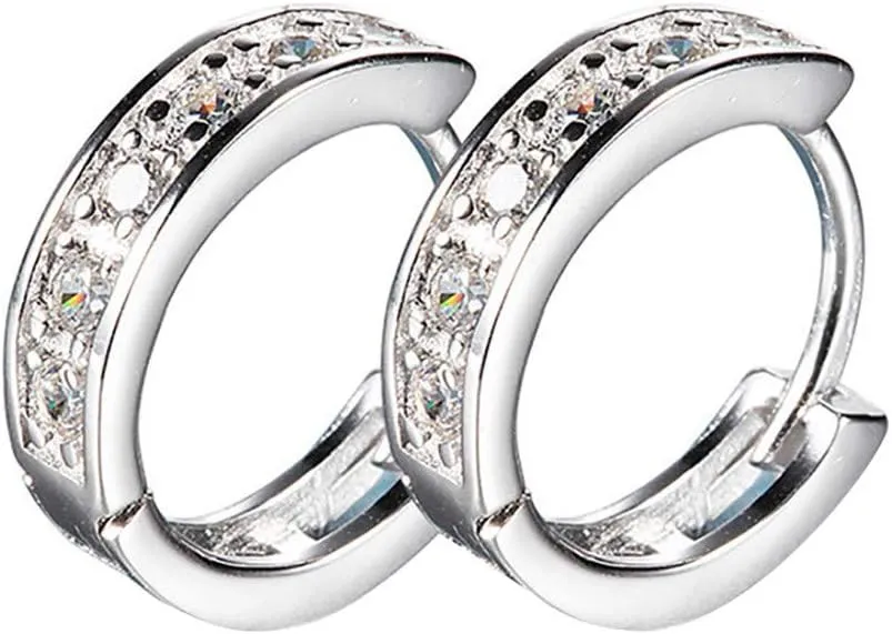 Gold Small Hoop Earrings for Women,Sterling Silver Post Cubic Zirconia Huggie Stud Trendy Jewelry Accessories Gift for Ladies