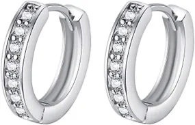 Gold Small Hoop Earrings for Women,Sterling Silver Post Cubic Zirconia Huggie Stud Trendy Jewelry Accessories Gift for Ladies