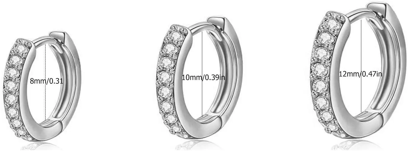 Gold Small Hoop Earrings for Women,Sterling Silver Post Cubic Zirconia Huggie Stud Trendy Jewelry Accessories Gift for Ladies