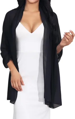 GORAIS Chiffon Shawls and Wraps for Evening Dresses Women Scarf Formal Dressy Shawl for Bride and Bridesmaids