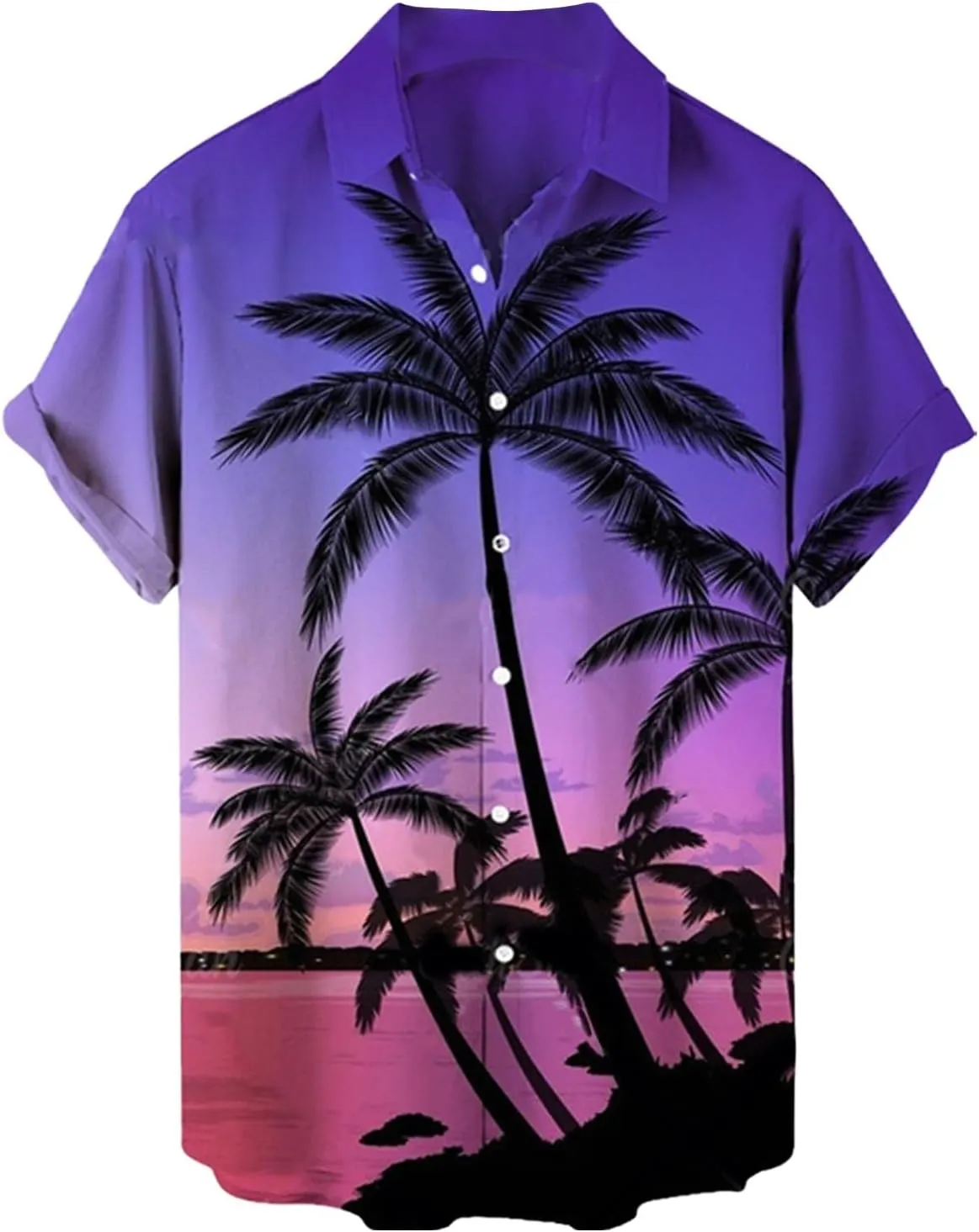 Hawaiian Shirt for Men Beach Shirts Summer Button Down Short Sleeve Palm Tree Vacation Top Cruise Clothes Resort Wear