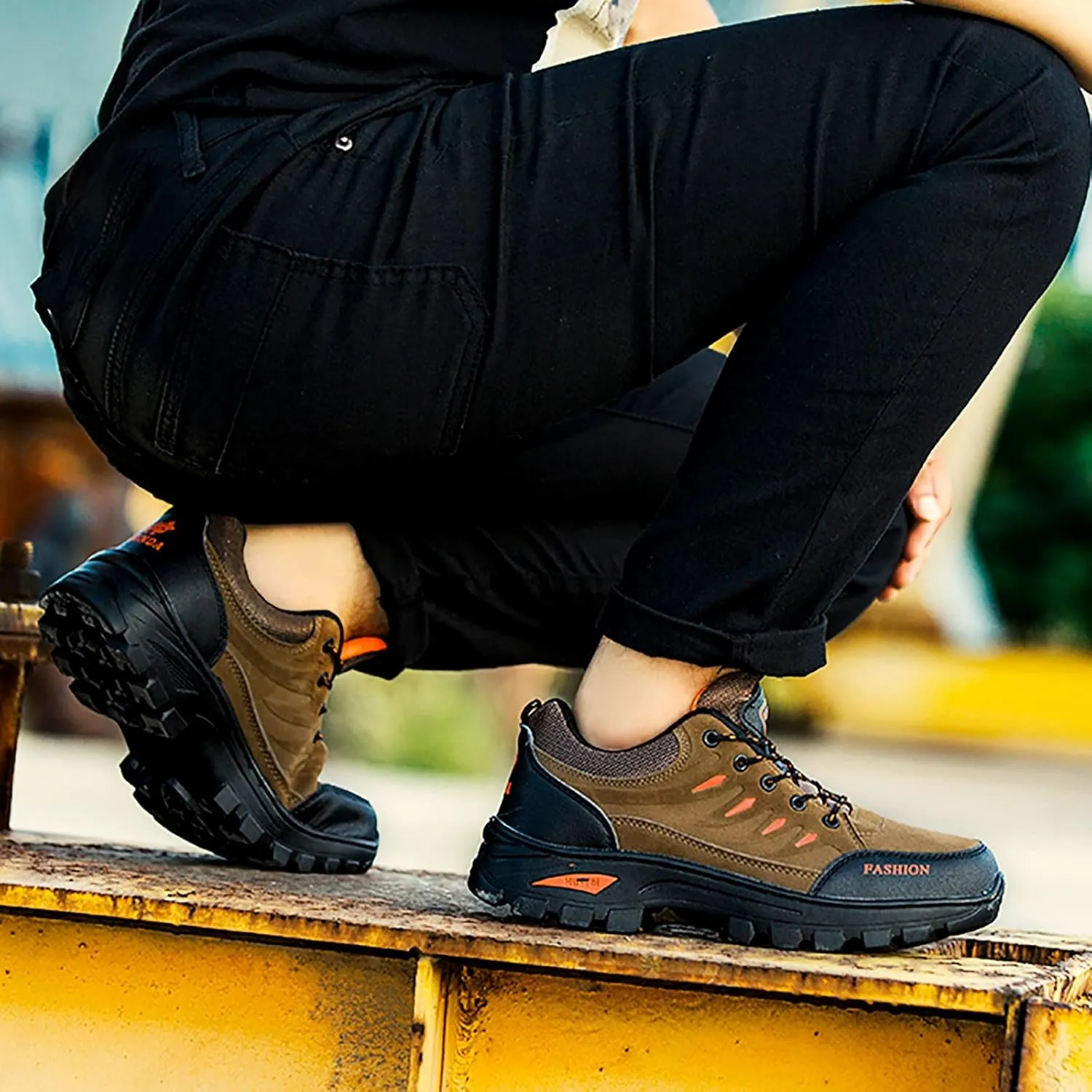 Hiking Shoes for Men Walking Fashion Casual Loafers Breathable Hiking Shoes Casual Mid Top Mens
