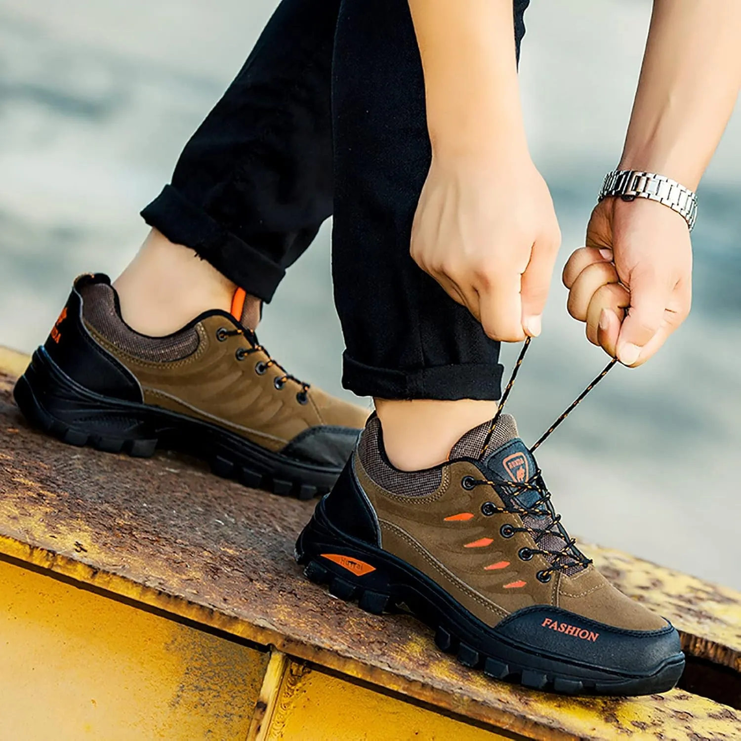 Hiking Shoes for Men Walking Fashion Casual Loafers Breathable Hiking Shoes Casual Mid Top Mens