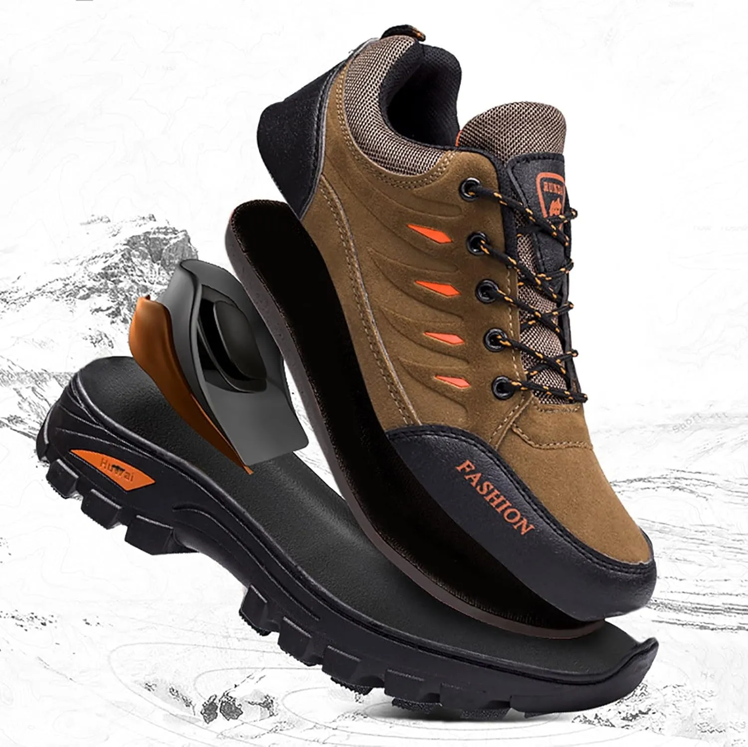 Hiking Shoes for Men Walking Fashion Casual Loafers Breathable Hiking Shoes Casual Mid Top Mens