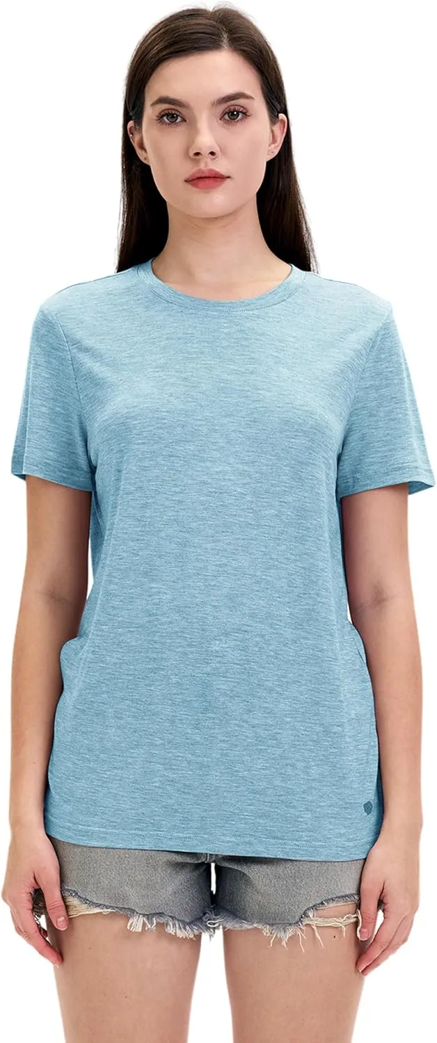 Iguana Womens Merino Wool & Tencel Base Layer Lightweight Wicking T-Shirt Short Sleeve Tee for Hiking