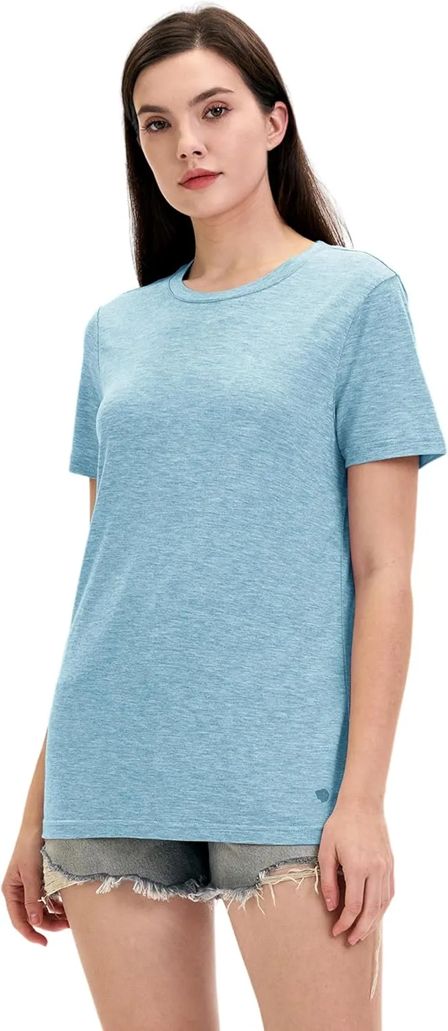 Iguana Womens Merino Wool & Tencel Base Layer Lightweight Wicking T-Shirt Short Sleeve Tee for Hiking