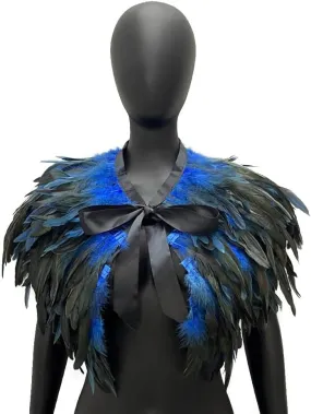 ikasus Feather Shawl Feather Cape Fluffy Plume Cloak Shoulder Costume Gothic Feather Cape Feather Cape Halloween Party Costume Accessories for Women and Girls Type 4