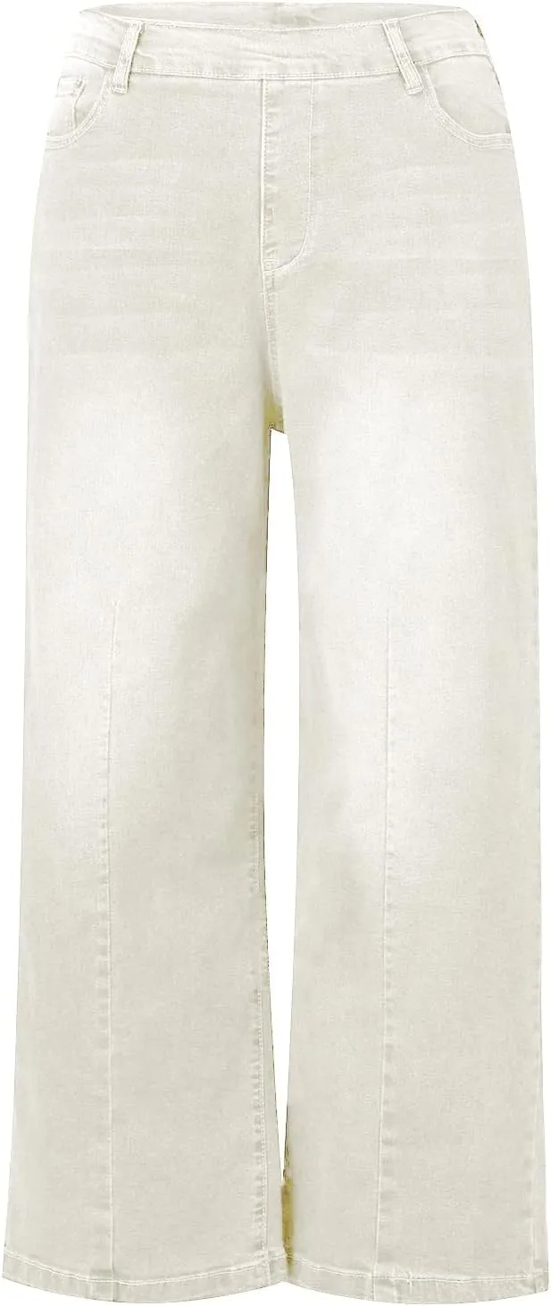 Jeans for Women Trendy High Waisted Flare Jeans Baggy Cropped Denim Pants 90s Jeans Stretchy Boyfriend Jeans