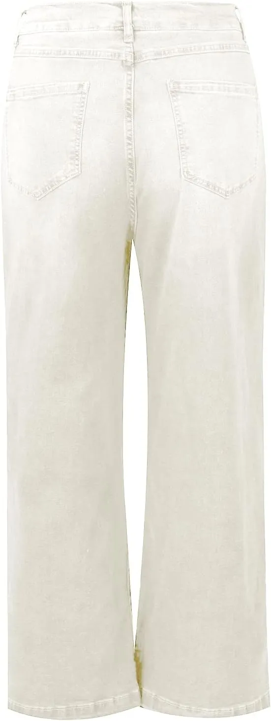 Jeans for Women Trendy High Waisted Flare Jeans Baggy Cropped Denim Pants 90s Jeans Stretchy Boyfriend Jeans