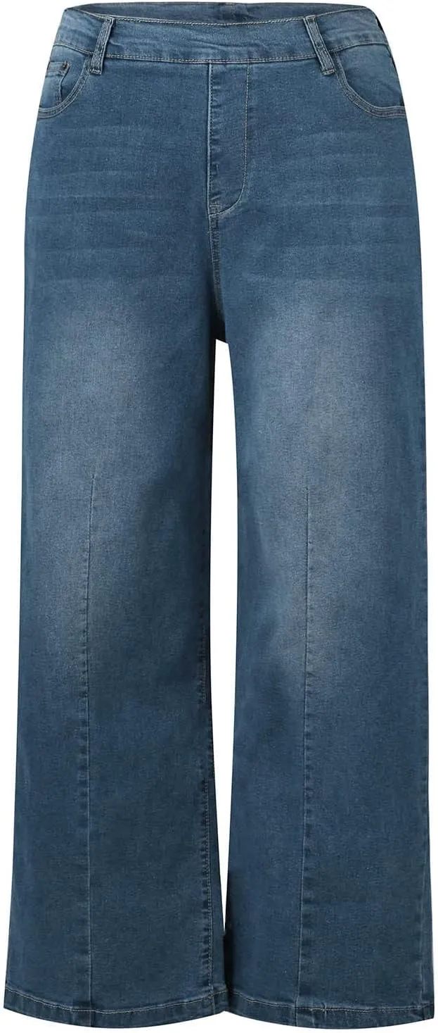 Jeans for Women Trendy High Waisted Flare Jeans Baggy Cropped Denim Pants 90s Jeans Stretchy Boyfriend Jeans