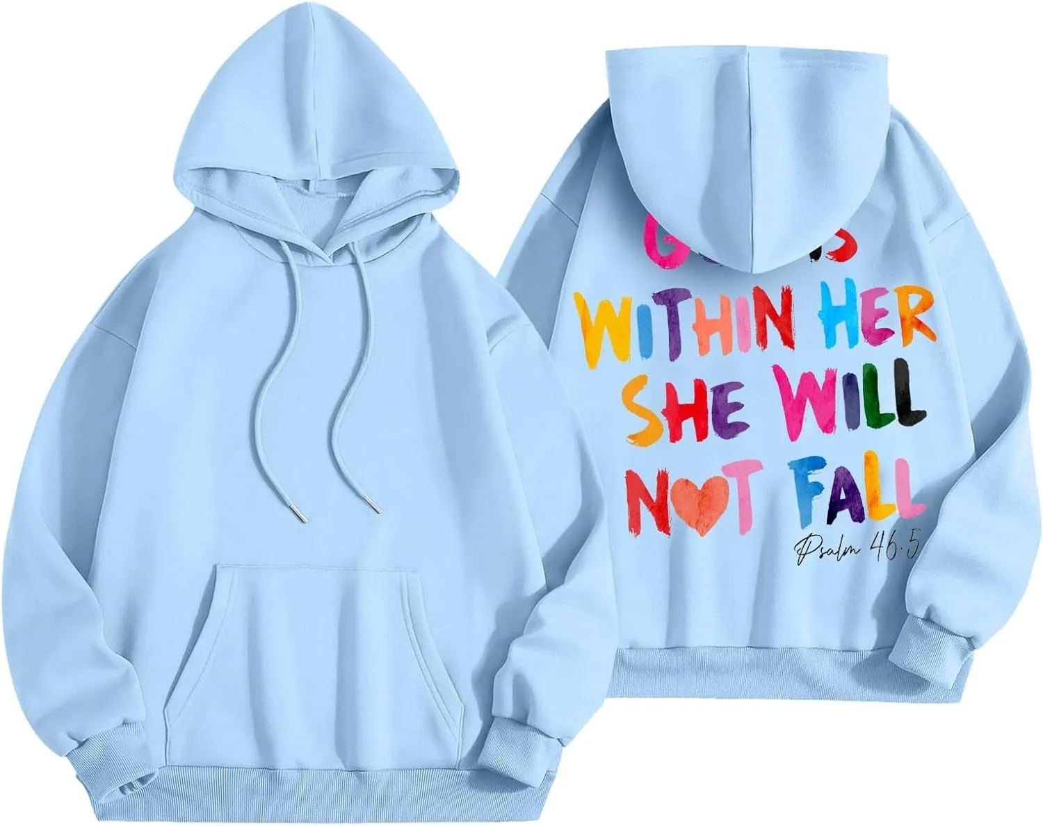 Jesus Christian Graphic Hoodies for Women Teen Girls Oversized Long Sleeve Trendy Casual Sweatshirts Y2K Weighted Pullover