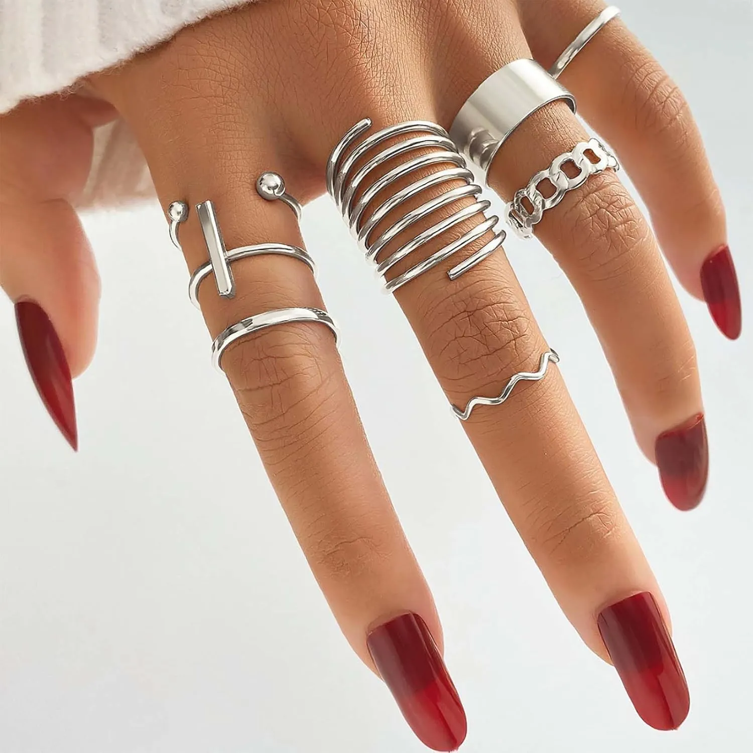 Knuckle Rings Set Stacking Finger Rings Gold Midi Finger Rings Stackable Midi Ring Open Finger Joint Rings Cross Rings Twist Knuckle Rings Stackable Joint Rings Jewelry for Women