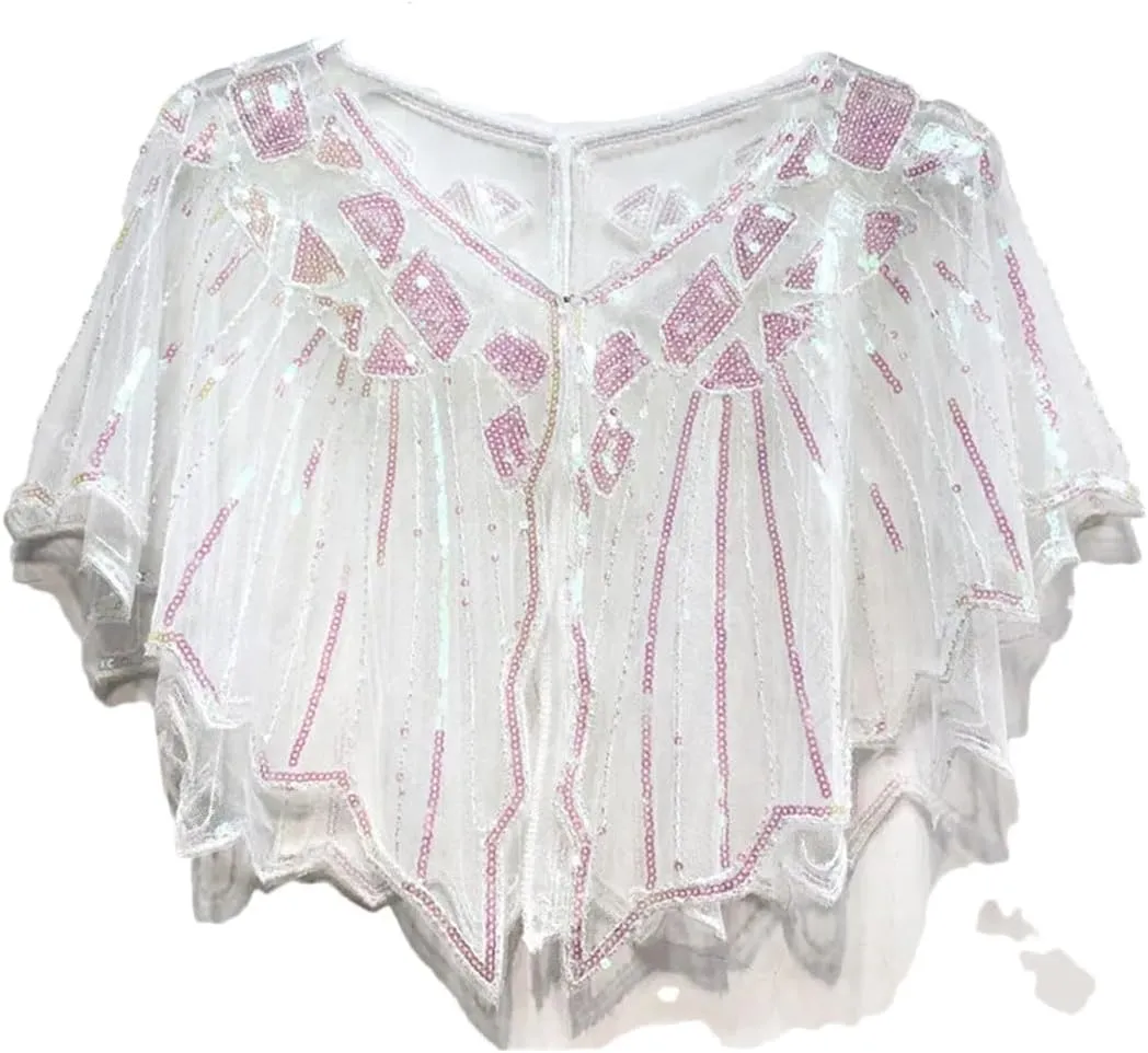Ladies' 1920S Retro Baffle Shawl Loose Decorative Coat Short Cloak Party Cape Shawl