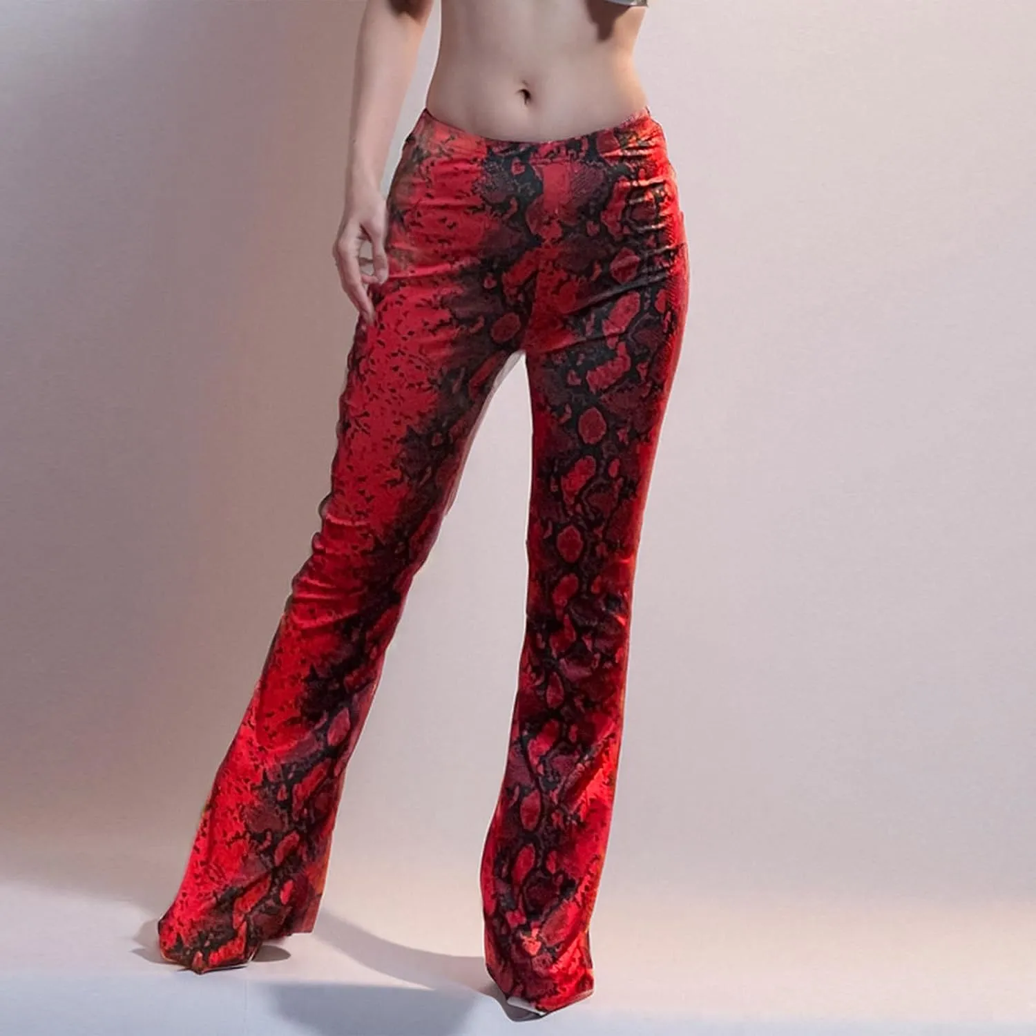 Ladies Bootcut Yoga Pants Women Stretch Bootleg Trousers Elasticated High Waist Work Pants Casual Wear Vintage