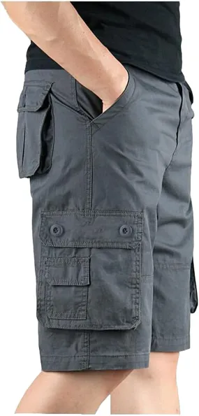 LCMTWX Cargo Shorts for Men Stretch Waist Work Shorts Outdoor Hiking Fishing Capri Shorts Tactical Athletic Shorts Pockets