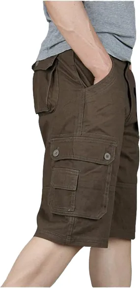 LCMTWX Cargo Shorts for Men Stretch Waist Work Shorts Outdoor Hiking Fishing Capri Shorts Tactical Athletic Shorts Pockets