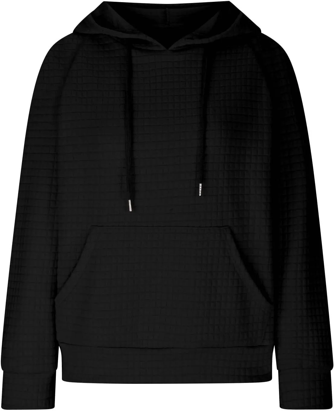 Lenago Womens Hoodies Fall Fashion Waffle Drawstring Hooded Sweatshirt 2024 Casual Loose Fit Pullover Clothes with Pockets