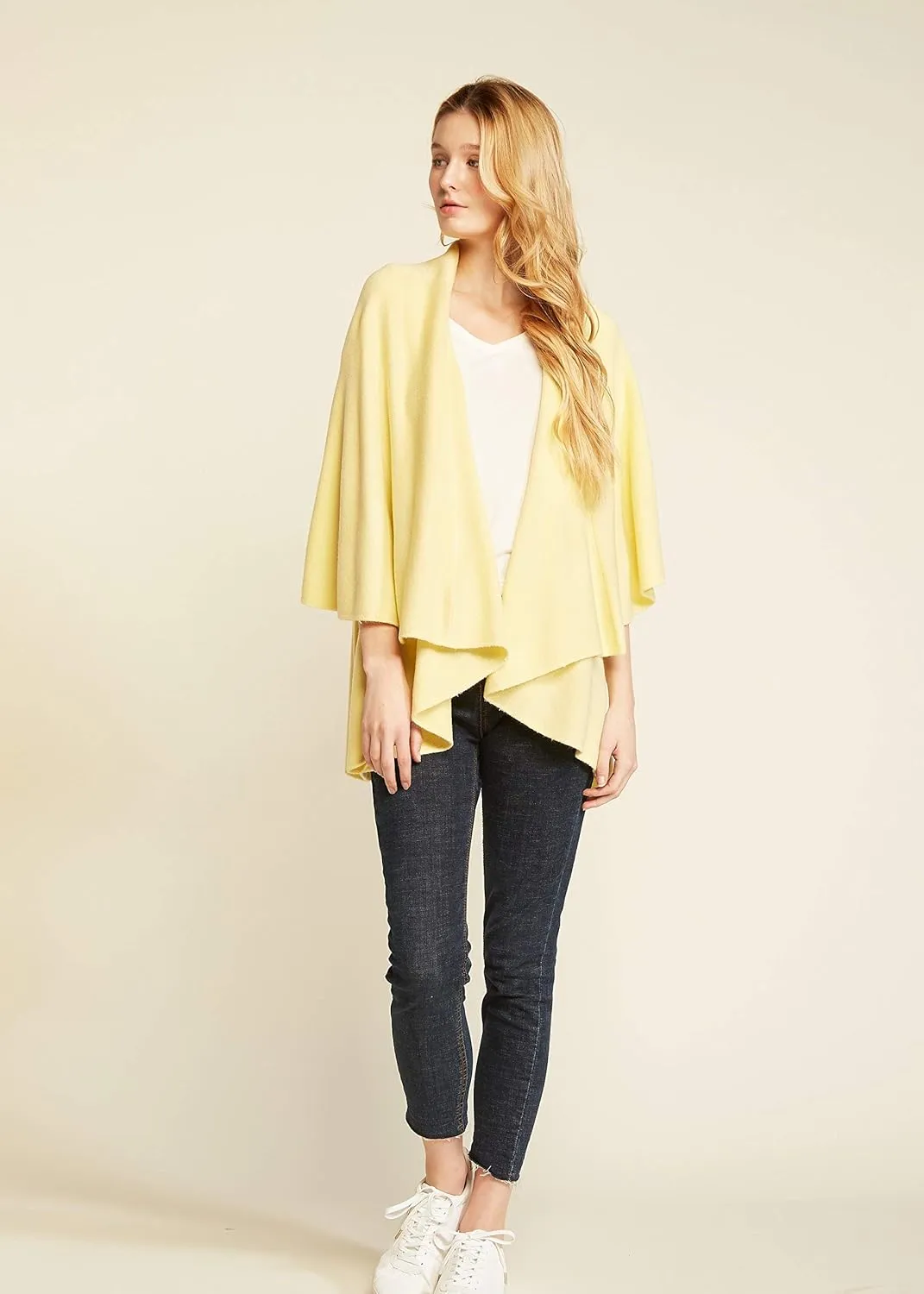 Look By M Women's Basic Shawl Vest