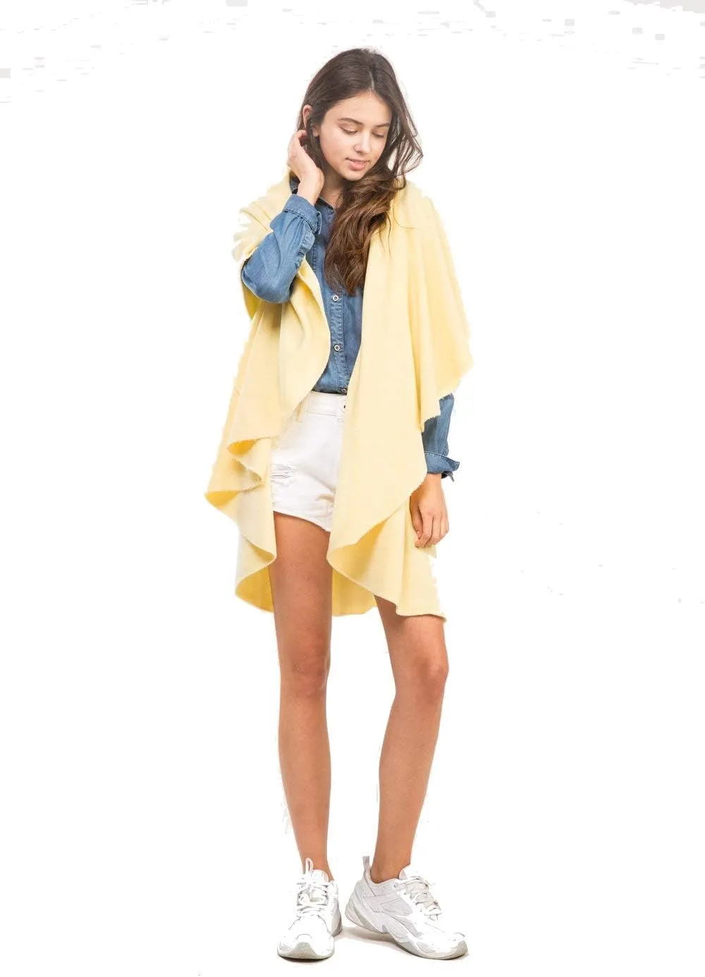 Look By M Women's Basic Shawl Vest