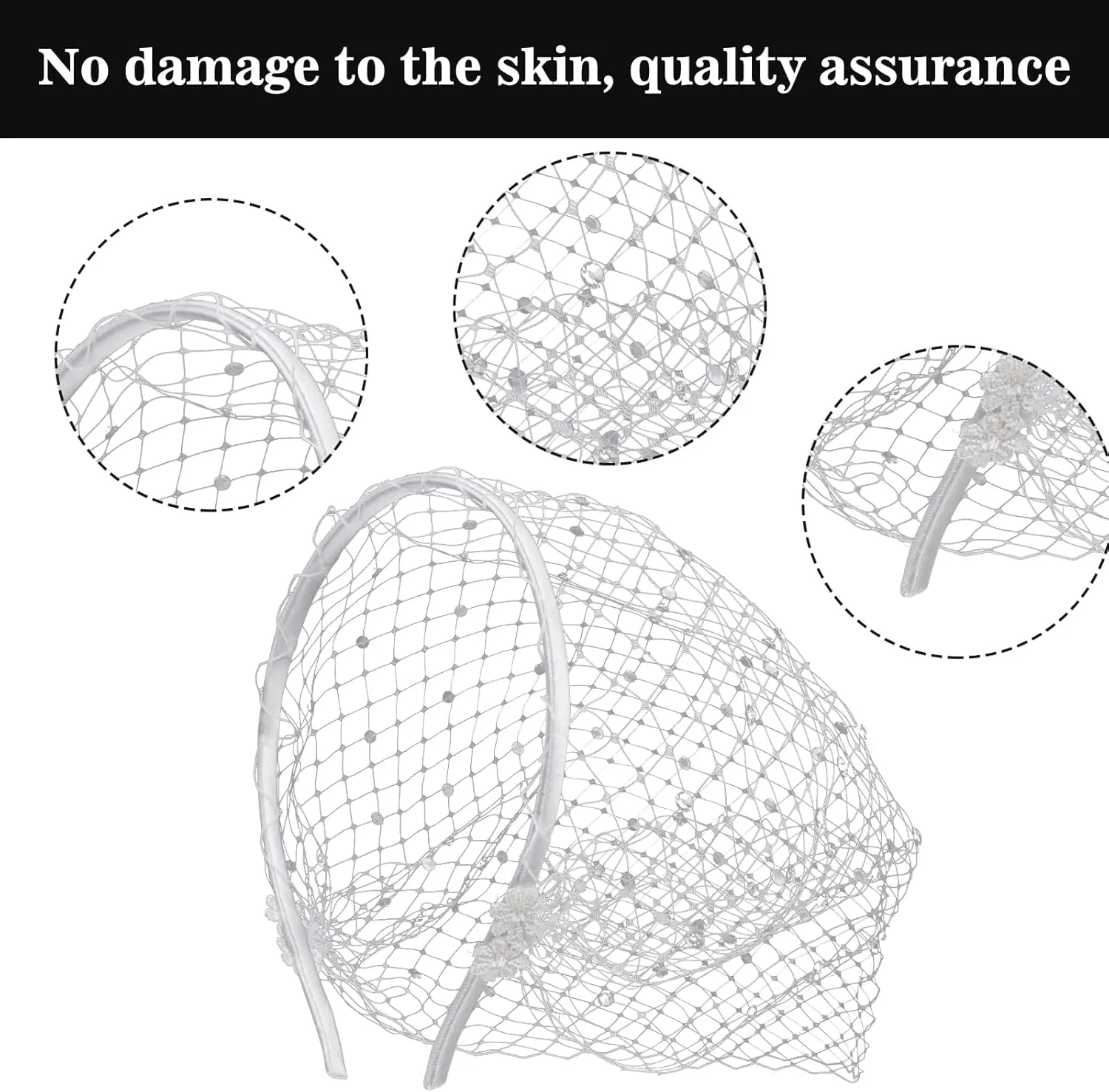 Lusofie Mesh Veil Headband 1920s Headpiece for Women Bridal Wedding Tea Party Fascinator Veil for Women