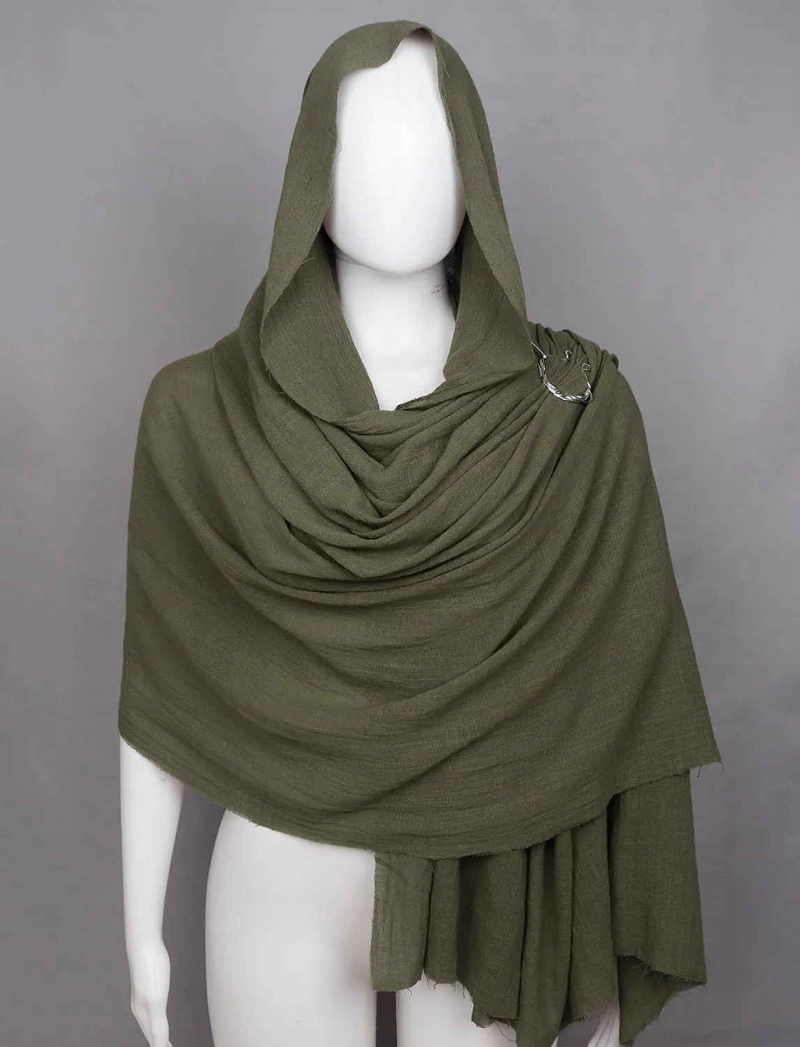 L'VOW Men's Medieval Hooded Cloak Greek Gods Shoulder Cape Post Apocalyptic Wrap Scarf Rogue Cowl Viking Renaissance