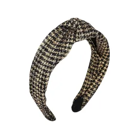 Madison Tyler Headbands for Women | Fashion Boho Headbands Top Knotted With Rhinestones Elastic Workout Hairbands | Outdoor and Party Headbands for Women Non Slip. (BLACK AND GOLD LACE)