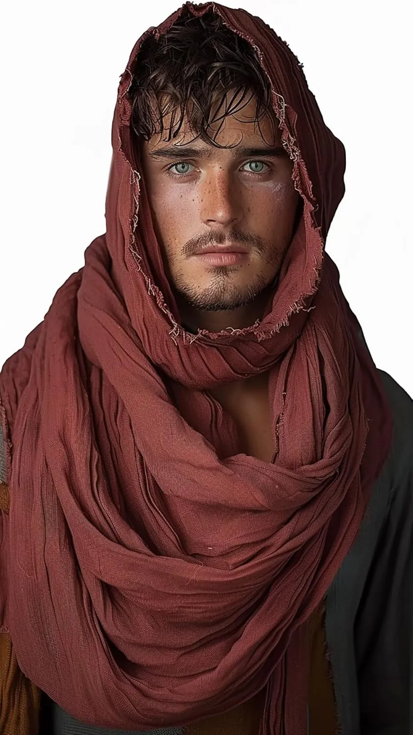 Medieval Shawl Hood Renaissance Scarf Cape Medieval Knight Shawl Cloak Retro Viking Bandana Costumes