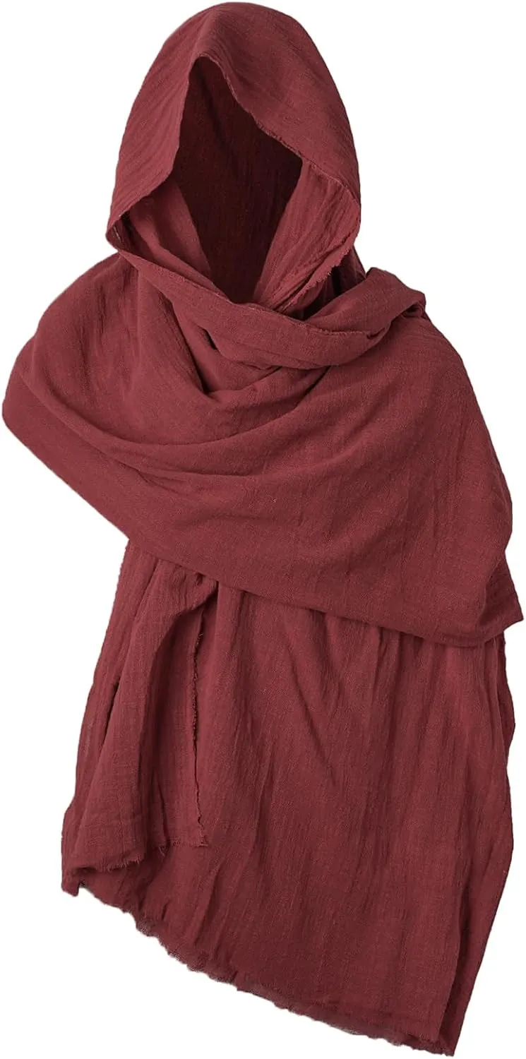 Medieval Shawl Hood Renaissance Scarf Cape Medieval Knight Shawl Cloak Retro Viking Bandana Costumes