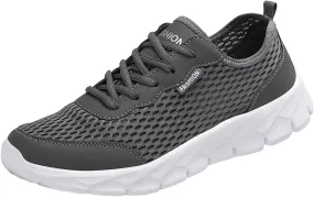 Men Lightweight Breathable Mesh Shoes Running Mesh Shoes Lace Up Casual Sneakers Mens Sneaker Slippers